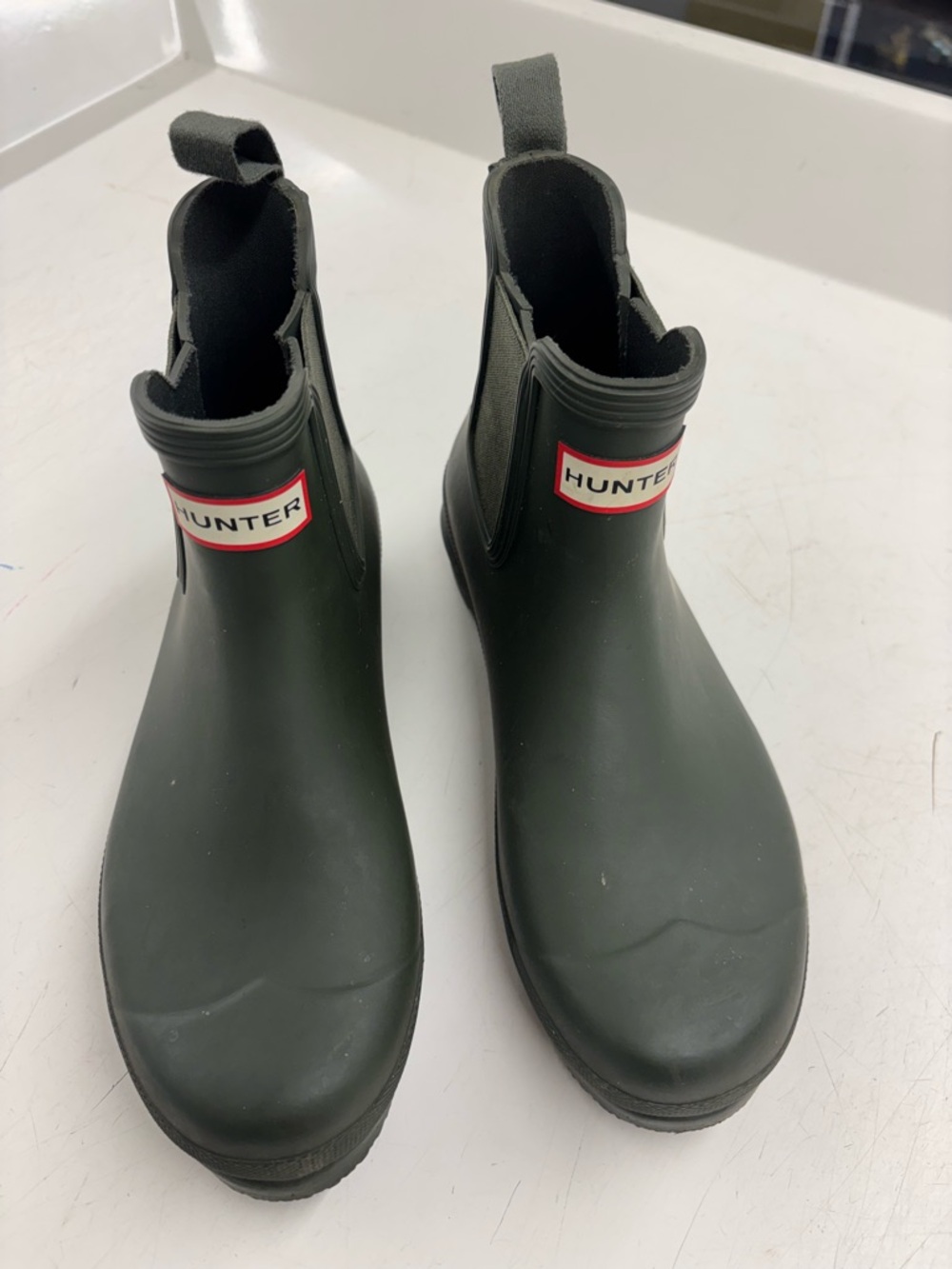 Hunter Short Chelsea Rain Boots in Olive Green - Picture 5 of 5